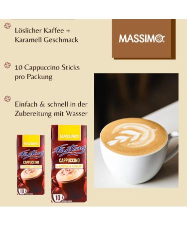  MASSIMO Massimo Pack of 160 Instant Caramel and Cappuccino Coffee Sticks - 12.5g - Flavored drink powder with soluble caramel-flavored cappuccino powder - Buy Online on GoSupps.com