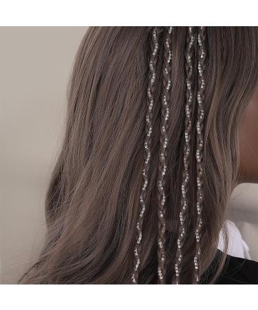 2 Pieces Rhinestone Hair Chains for Women Rhinestone Hair Chain Rhinestone Tassels Hair Tinsel Shiny Wires for Clips with Crystal Tassel Accessories - Buy Online on GoSupps.com