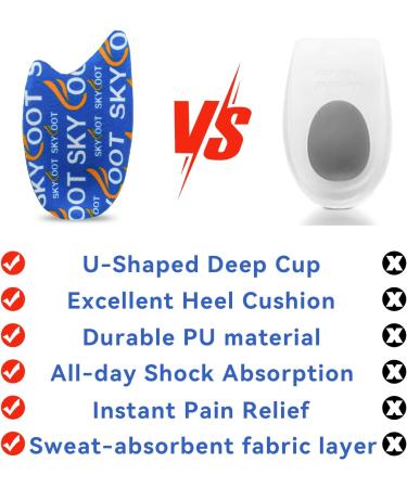 Skyfoot Heel Cups for Achilles Tendonitis & Heel Pain Relief - Orthotic Inserts for Men & Women (Large - Buy Online on GoSupps.com