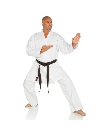 Ronin Medium Weight Karate GI Middleweight Martial Arts Karate Uniform - 9.5 oz Cotton, White Belt Included White 5