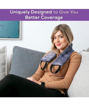 Heating Pad for Neck & Shoulders - Microwavable Pain Relief Wrap with Handles | Reusable Moist Heat Rice Bag for Neck Pain, Muscle Aches & Joints | Warmer Grey Denim Design - Buy Online on GoSupps.com