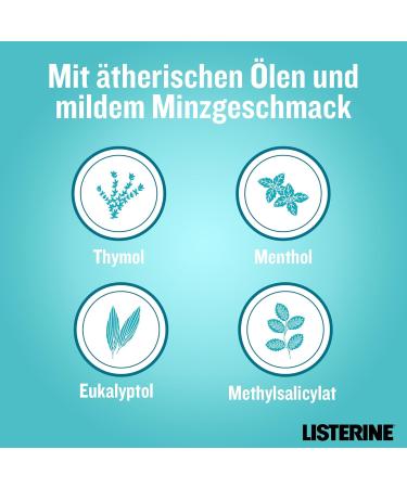 Buy Listerine Cool Mint Mild Antibacterial Mouthwash (6 x 500 ml) - Alcohol-Free Essential Oils for Daily Dental Care - Buy Online on GoSupps.com