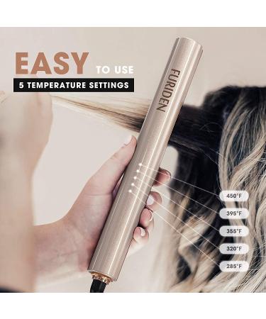 2-in-1 Hair Straightener & Curler for Black Women - Professional Ionic Flat Iron, 1 Inch Gold - Buy Online on GoSupps.com