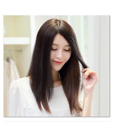 Large Mono-Base Real Hair Clip-In Crown Topper for Women - 15.2x17 cm Side Part Off Black (2# 30 cm) - Buy Online on GoSupps.com