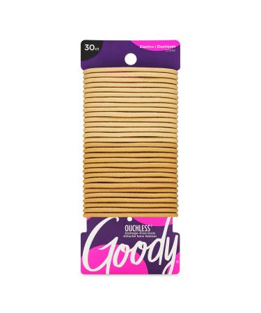 GOODY Ouchless Elastics Hair Ties Blonde Perfect for Girls with Fine Curly and Sensitive Scalps Hair Accessories for Women Pain Free Beach 4 mm 3 Count