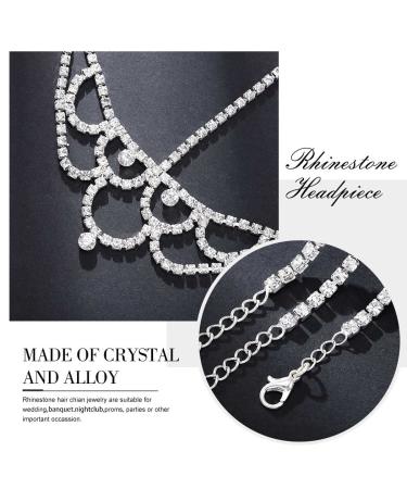 Jovono Rhinestone Head Chain Set-1: Silver Bridal Boho Hair Jewelry for Women and Girls - Buy Online on GoSupps.com