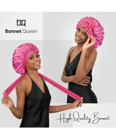 Bonnet Queen Satin Silk Sleeping Cap - Adjustable Night Hair Care Protection for Curly Long Hair | Mr. Motora - Buy Online on GoSupps.com