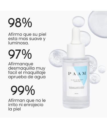 PAAM | Make-up Remover & Argan Regenerating Serum PAAM 40ml. 5 IN 1 | Make-up remover eyelash strengthener moisturizing and antioxidant serum. Ideal for all skin types. - Buy Online on GoSupps.com