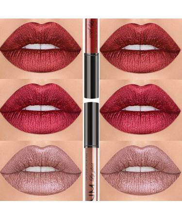 3Pcs Matte Lip Gloss Set Matte Liquid Lipstick Set Lip Stain Long-Lasting Waterproof Lipgloss Makeup Gift Lipsticks Set Vibrant Lips Set (#04) - Buy Online on GoSupps.com