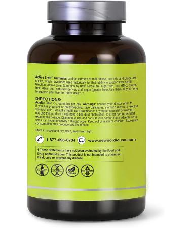 NEW NORDIC Active Liver Gummies | Milk Thistle, Artichoke & Turmeric | Peach & Mango Flavored | 60 Count Pack | Sugar Free, Gluten Free & Vegan - Buy Online on GoSupps.com