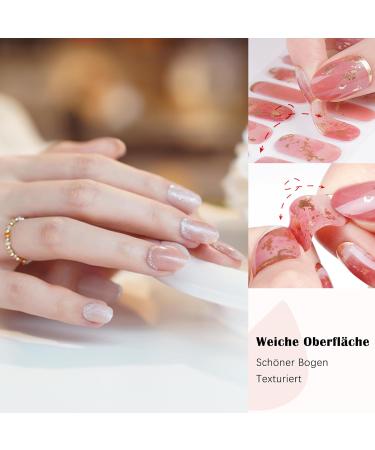 Danni & Toni Half-Hardened Gel Nail Films - Sweet Tea Pink Marble UV Gel Nail Foil Self-Adhesive Wraps - 28 Stickers for Stunning Nail Designs - Buy Online on GoSupps.com