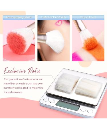 Jessup 20pcs Professional Makeup Brush Set - Natural Bristle for Foundation, Eyeshadow, Blusher - Concealer Brush Included - Blushing Bride T291 - Buy Online on GoSupps.com