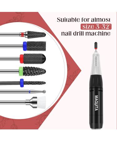 Maquita 7-Piece Ceramic Nail Miller Bits - Professional Nail Cutter for Gel & Acrylic Home Manicure & Pedicure Set - Black Ceramic - Buy Online on GoSupps.com