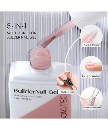 Aokitec 7-in-1 Builder Nail Gel - 15ML Strengthener Gel for Extension & Rhinestone Base Coat - UV LED Gel Nail Polish - Rose Taupe - Buy Online on GoSupps.com