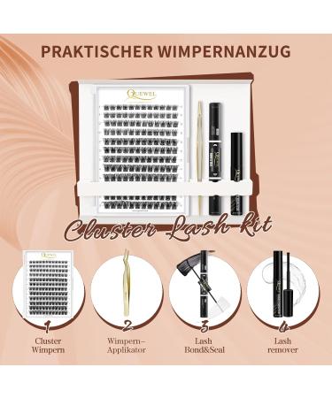 QUEWEL 144 PCs DIY Eyelash Extensions Set | Cluster Eyelash Applicator Tool & Super Hold Glue | Perfect for At-Home Lash Extensions - Buy Online on GoSupps.com