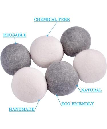 8 Pack Dark Wool Dryer Balls Wool Dryer Balls Reusable Natural Fabric Softener Organic Dryer Sheets for Laundry Cut Energy Costs - Buy Online on GoSupps.com