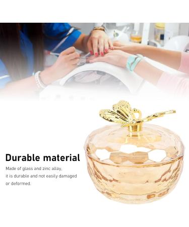 Nail Art Cup - Dappen Dish Cup Transparent Glass Nail Art Dappen Dish with Alloy Lid for Liquid Jewelry Display - Buy Online on GoSupps.com