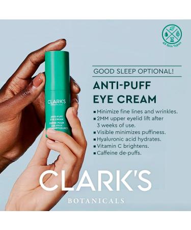 Clark's Botanicals Anti-Puff Eye Cream: Reduce Puffiness Under Eyes & Instantly Ageless Facelift with Hyaluronic Acid Vitamins C & E Caffeine & Jasmine Extract (0.5 Fl Oz (Pack of 2)) - Buy Online on GoSupps.com