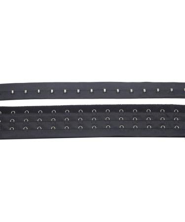 2.5 Yards Pair Three Row Hook and Eye Tape Trim for Sewing Quilting Corset Bra Renaissance Dance Bridal Costumes (Black Three Row)