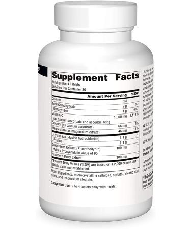 Source Naturals L-Proline & L-Lysine 120 Tablets - Premium Amino Acid Supplement - Buy Online on GoSupps.com