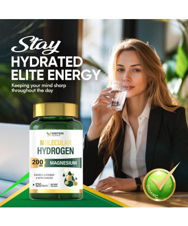 Hydrogen Water Tablets with Magnesium (120 Tablets) - Supports Brain Health Boosts Energy & Metabolism Antioxidant Rich Molecular Hydrogen (H2) Supplement for Cellular Health - Buy Online on GoSupps.com