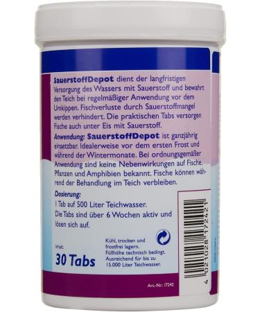Buy S ll 82716 Oxygen Depot Tabs - 30 Long-Lasting Oxygen Tablets for Garden Ponds | Ideal for Winter Fishing - 15 000 Liters Capacity - Buy Online on GoSupps.com
