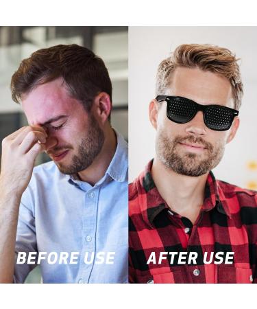 Ownkim Pinhole Glasses - 3 Pack Eye Trainers for Vision Improvement & Relaxation | Black Grid Anti-Fatigue Glasses - Buy Online on GoSupps.com