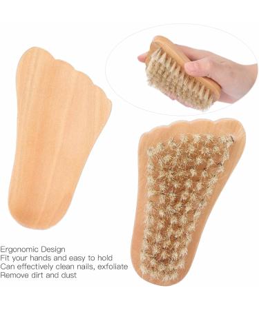 Wooden Nail Brush with Ergonomic Design Brush Hair for Cleaning Hands and Feet Portable and Dead Skin Removal - Buy Online on GoSupps.com