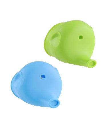 Acorn Baby Silicone Sippy Cup Lids 2pk - Blue/Green Reusable Stretch Lid | Spill Proof | Fits Any Cup - Buy Online on GoSupps.com
