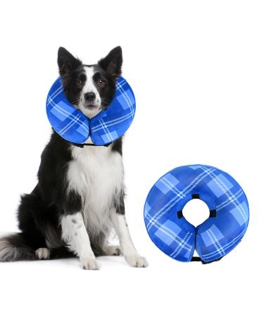 Lynun inflatable breaking ruff for dogs cats adjustable hinge dog dog soft dog collar leak protection leak protection dog for dogs and cats blue l