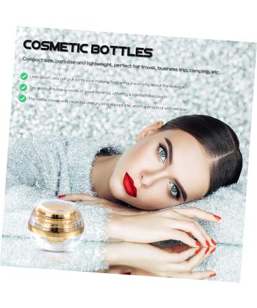 Mikinona Cream Bottle Glass Terrarium with Lid Empty Cream Jars Clear Container Lip Balm Jar Lotion Holder Empty Cosmetic Glass Containers Travel Pp Inner Cosmetic Box Skin Care 7.1X6X6CM Golden - Buy Online on GoSupps.com