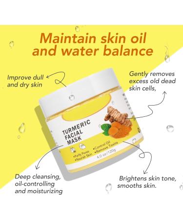 Turmeric Clay Mask - Face Mask - Face Masks Skincare for Deep Cleaning Nourishing Moisturizing - Face Care - Face Masks Beauty for Controlling Oil & Refining Pores - Skin Care for Anti-Aging & Wrinkle - Buy Online on GoSupps.com