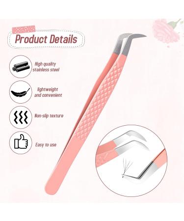 Lash Extension Nano Fiber Tip Tweezers - Professional Precision Pink Tweezers for Volume Lash Supplies - Buy Online on GoSupps.com