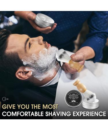 5 Pieces Natural Shaving Soap & Brush Set - Smoothest Wet Shave Fast Lather Eco-Friendly Puck Soap - Buy Online on GoSupps.com