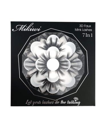 Mikiwi 25mm 6D Faux Mink Lashes - Dramatic and Fluffy Eyelashes for Halloween Party (7 Pairs) - 6DMIX1-7 - Buy Online on GoSupps.com