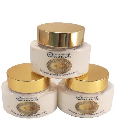 QUENCH Luxury Whipped Body Butter Face Body and Hand Cream All-Natural Handmade with Mango Butter Coconut Oil Sweet Almond Oil Essential Oils Moisturizing Lotion for Women and Men - Buy Online on GoSupps.com