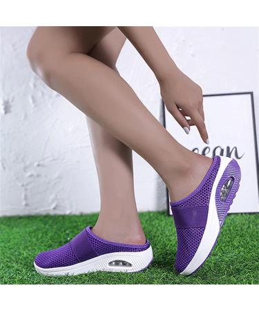 XIRUJNFD Women's Orthopedic Diabetic Walking Shoes - Air Cushion Slip-Ons (Violet, Size 7) - Buy Online on GoSupps.com