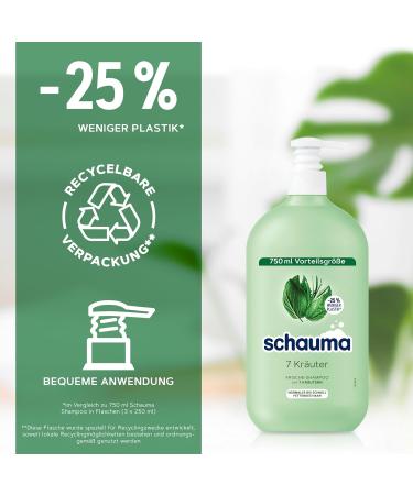  Schauma Schauma Schwarzkopf Shampoo 7 Herbs (2 x 750 ml) - Shampoo for Normal to Oily Hair Quickly - Buy Online on GoSupps.com