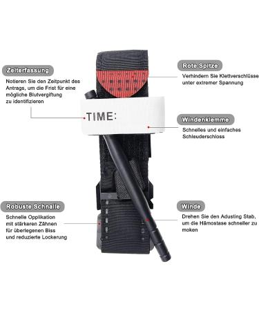 2PC Tactical Tourniquet for Emergency First Aid | One-Handed Bleeding Control & Life-Saving Outdoor Gear - Buy Online on GoSupps.com