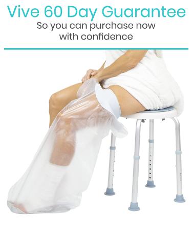 Vive Waterproof Leg Cast Cover - Adult Reusable Shower Protector for Broken Foot, Ankle, Knee, Toe - Sealed Watertight Anti-Slip Design - Buy Online on GoSupps.com