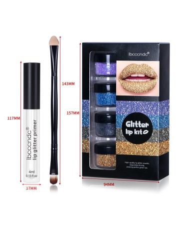Glitter Lip Kit Stay Golden | Long-Lasting Liquid Lipstick Set | 4 Colors & Diamond Pearl Shimmer | Stay Golden Cosmetics - Buy Online on GoSupps.com