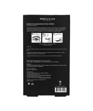 Profusion Cosmetics Iconic 3D Faux Mink Lash Set with Adhesive - 5 Pairs of Lightweight, Natural, and Reusable False Lashes - Cat Eye Wispies for Fluffy, Soft, and Radiant Eyes - Buy Online on GoSupps.com