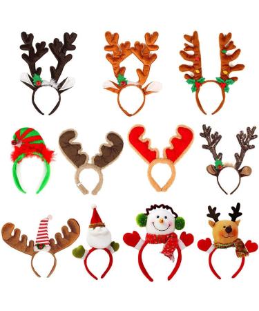 amangul Christmas Headband Reindeer Antler Santa Snowman Hair Hoop Holiday Headpiece(A) - Buy Online on GoSupps.com