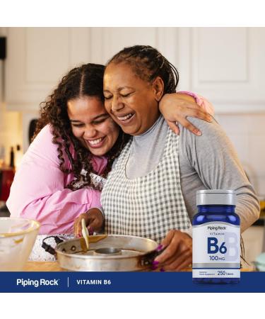 Piping Rock Vitamin B-6 100mg Supplement | 250 Tablets | as Pyridoxine Hydrochloride | Non-GMO & Vegeterian Formula - Buy Online on GoSupps.com