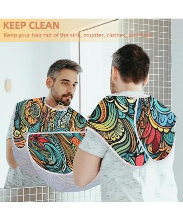 Abstract Floral Beard Bib Apron - Perfect Beard Hair Catcher for Men | Best Gifts for Dad & Husband | Father's Day Anniversary Christmas - Buy Online on GoSupps.com