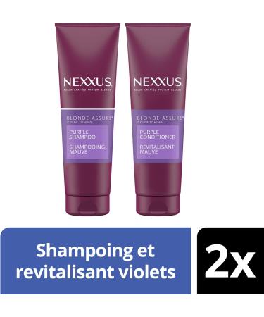Nexxus Blonde Assure Purple Shampoo & Conditioner for Silver Bleached Platinum and Blonde Hair 250 ml (2) - Buy Online on GoSupps.com