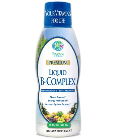 Premium Liquid B Complex Vitamin- Fast Absorbing Liquid B-Complex Supplement w/ all 8 B-vitamins PLUS energizing herbal blend w/ Ginseng Ginkgo and Eleuthero Root - Vegan NON-GMO - 16oz 32 Serv