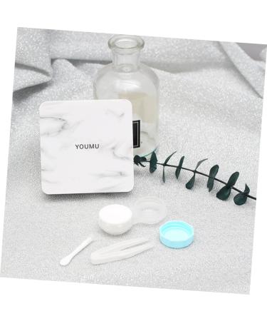 Solustrative Contact Lens Container & Case - Travel-Friendly Brick Design for Ophthalmic Set - Marble & White Mini Bracket Holder - Buy Online on GoSupps.com