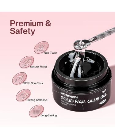 Morovan Solid Gel Nail Glue - 15g Clear UV Gel for Press-On & Acrylic Nails Strong Adhesive for Nail Extensions & Charms - Buy Online on GoSupps.com