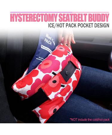 Hysterectomy Pillow for Abdominal Post Surgery Recovery - Comfort with Pocket for Ice/Heat Packs - Ideal for Tummy Tuck, Belly Incision - Seatbelt Gift for Women Patients - Red - Buy Online on GoSupps.com